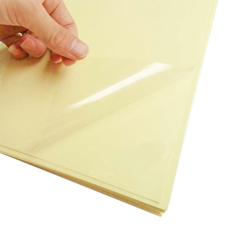 50 µm transparenter PET-Folien-UV-Klebstoff mit weißem Pergamin-Liner