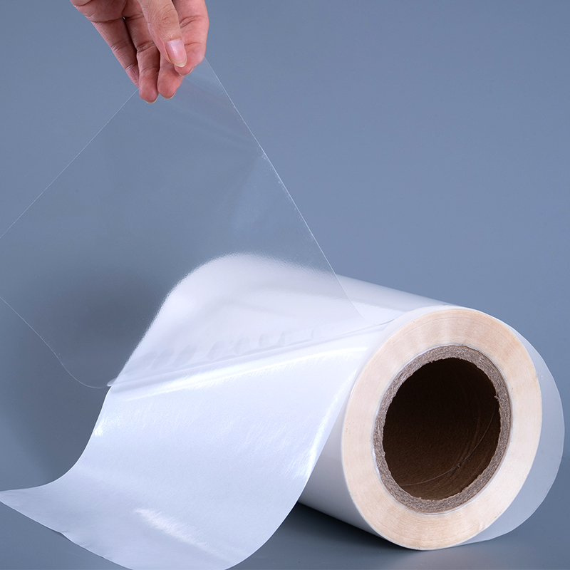 50 Mikrometer transparente, selbstklebende Polyesterfolie, Vinyl-Aufkleber, Drucketikett, Jumbo-Rolle