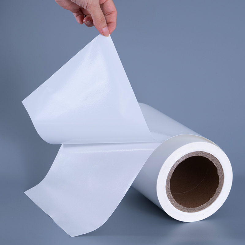 25 Mikrometer glänzende PET-Vinylfolien-Etikettenmaterialien mit Acrylklebstoff, Jumbo-Rolle für den Tintenstrahldruck